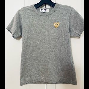 Comme des Garcon PLAY gold heart tshirt / grey